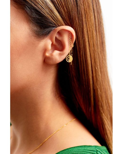 Sarvin Metallic Circle Shape Drop Earrings