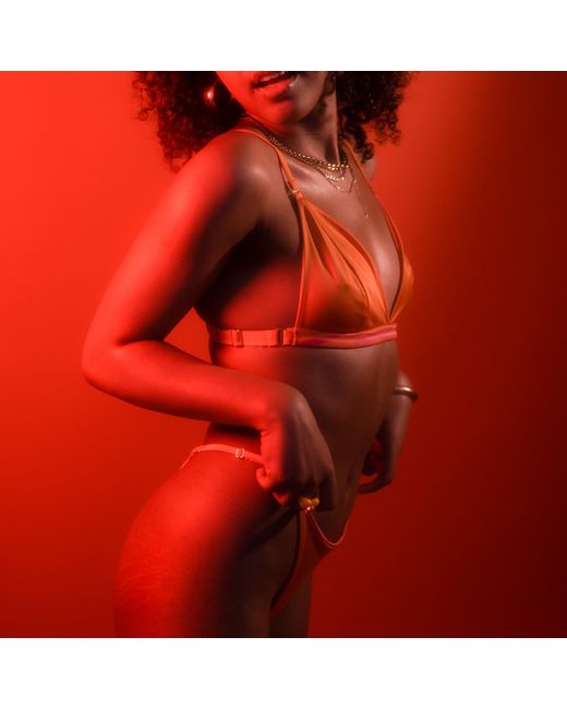 Ekcentrik Orange Wild Sunrise Satin Thongs