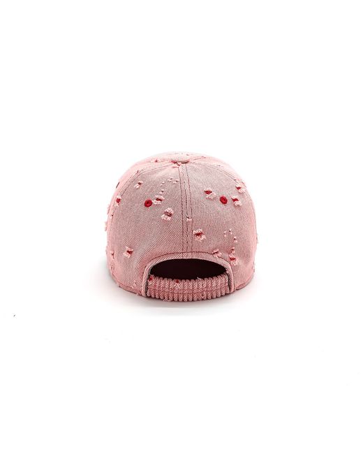 DORIA 1905 Pink Denim Holes Baseball Cap for men