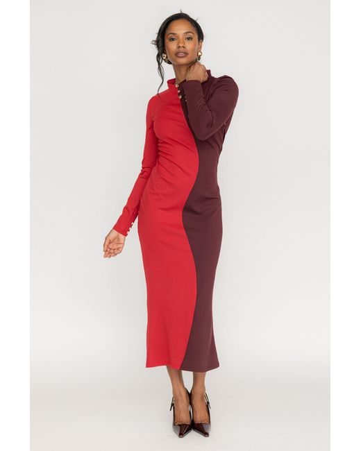 Zetaye Red Amelia Silhouette Dress