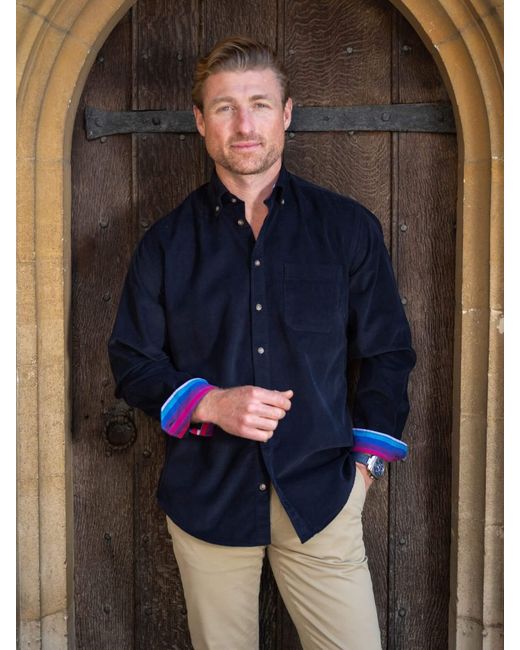 Koy Clothing Blue Dark Cord Shirt for men