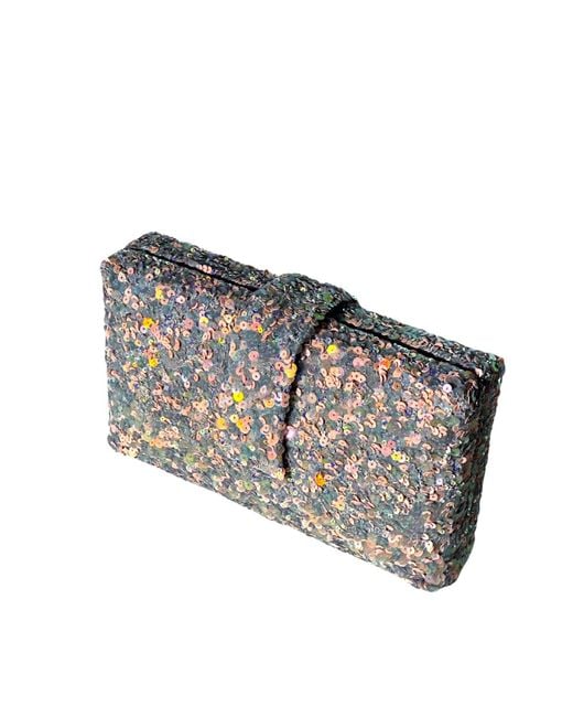 Simitri Gray Rose Coral Kitsch Clutch Bag