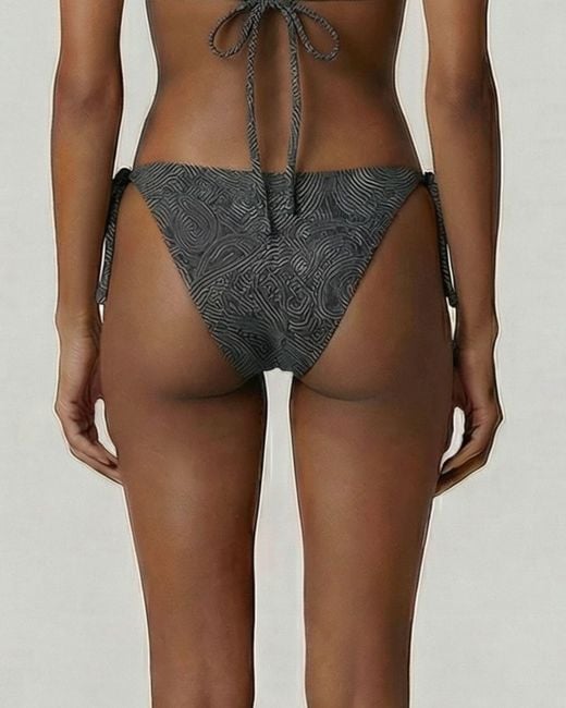 Lords of Harlech Blue Samara Crochet Paisley Caviar Bikini Bottom