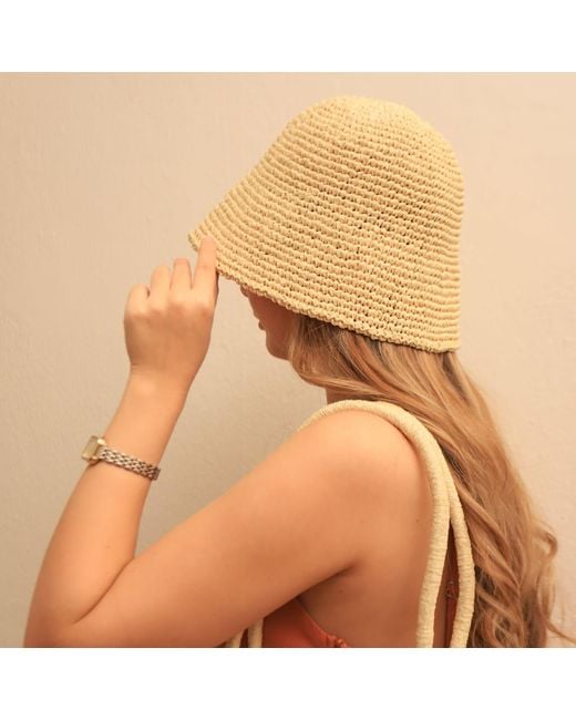 Springmoonatelier Natural Neutrals Bucket Raffia Hat