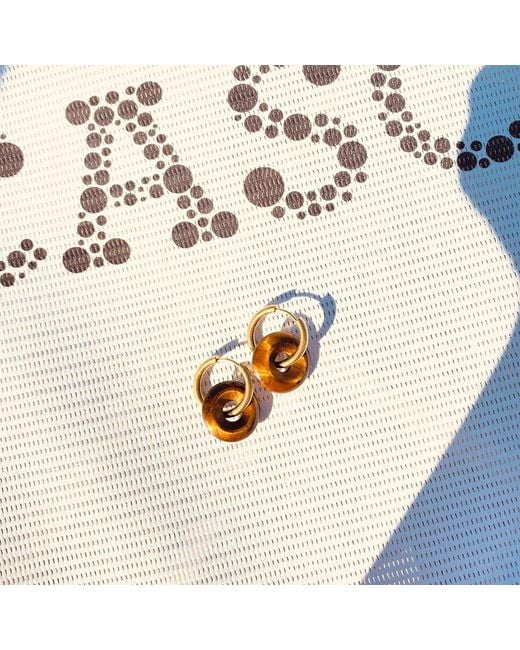 Smilla Brav Metallic Earrings Tiger's Eye