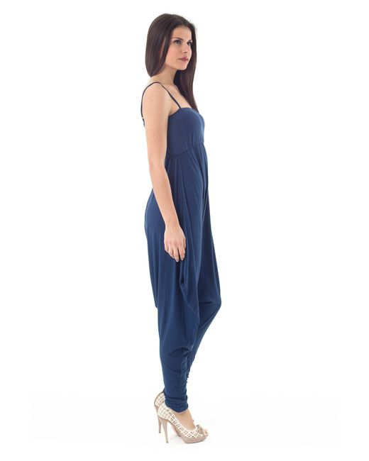 Conquista Blue Strappy Harem Jumpsuit
