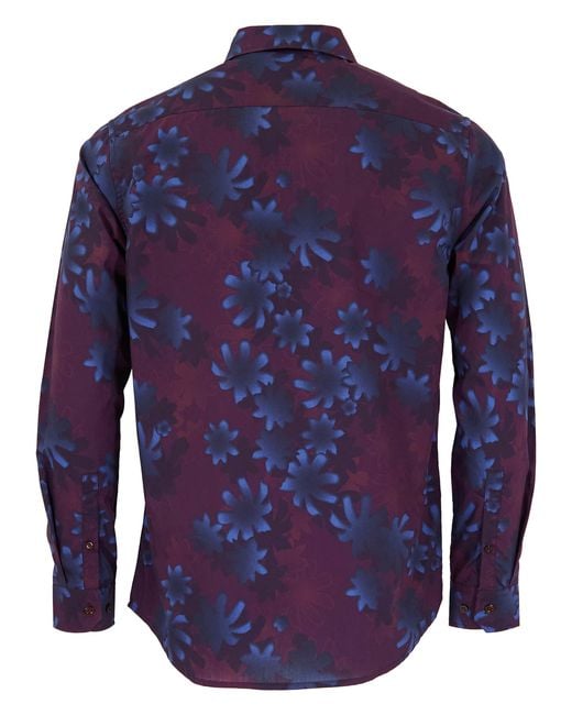Lords of Harlech Blue Norman Ramble Floral Shirt for men