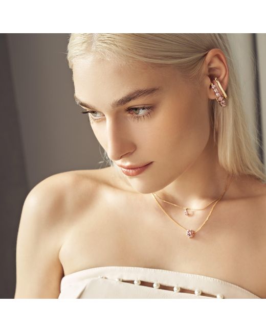 Juvetti Pink Melba Necklace With Sapphire And Diamond