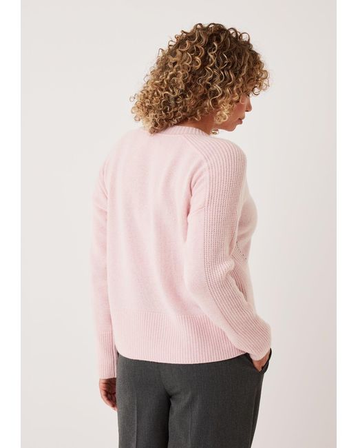 Loop Cashmere Pink V Neck Lofty Sweatshirt