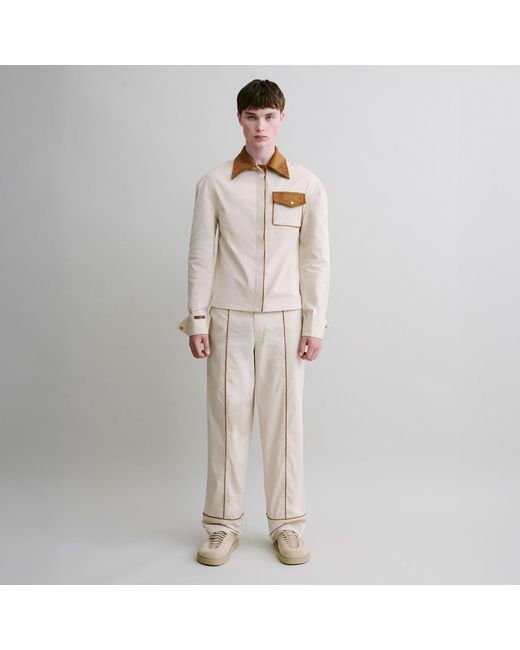 Luroq London Natural Neutrals Contrast Detail Shirt for men