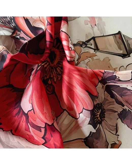 Ralufineart Red Floral Pause Scarf
