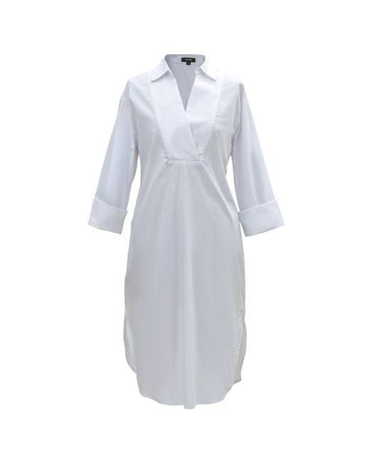 Smart and Joy Blue Minimalist Cotton Shirt Dress