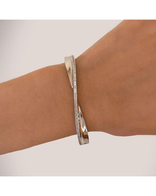 SALLY SKOUFIS White Light Bangle With Made Cz Diamond Stimulant