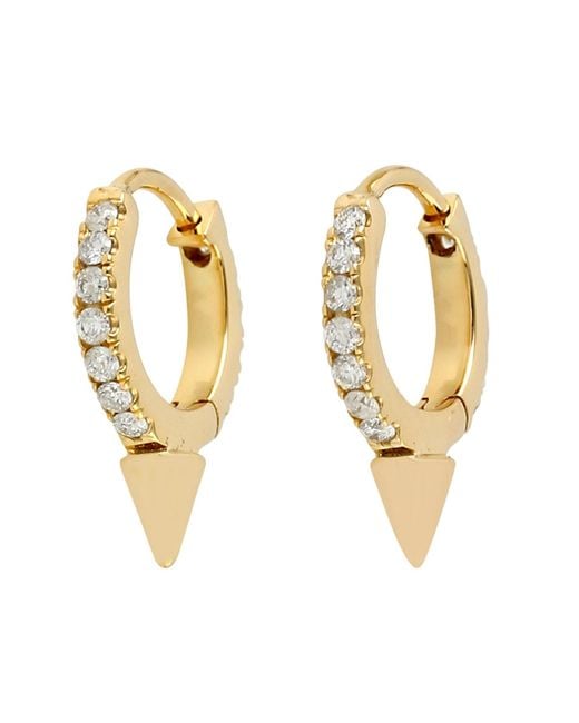 Artisan Metallic Diamond Spike Huggies Earrings