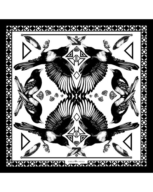 Emily Carter Black The Mysterious Magpie Scarf