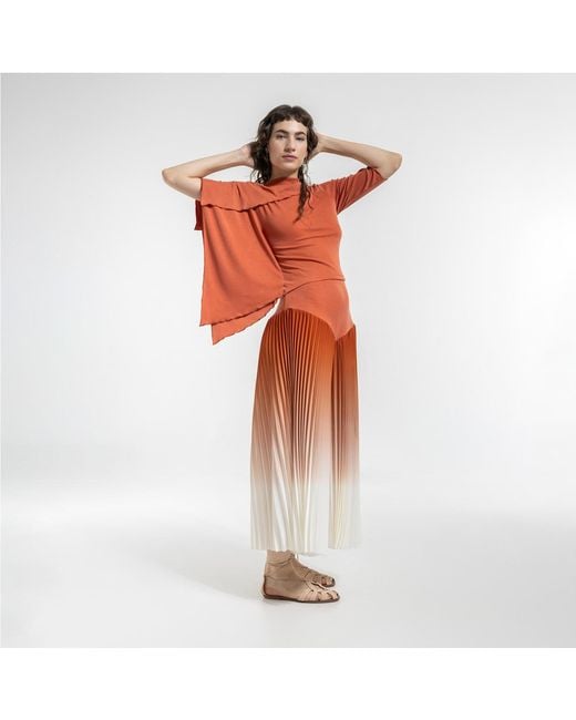 ARTISTA Orange Dawn Asymmetric Top
