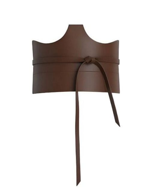 Circular Path Brown Pecan Cut Out Corset Belt