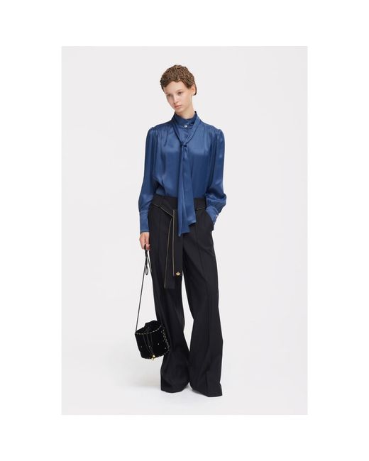 Julia Allert Black Tie-Waist Straight-Leg Trousers –
