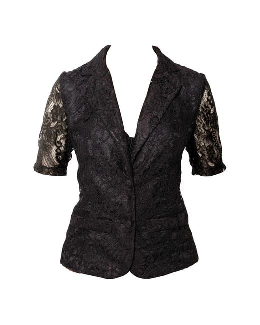 Maison Bogomil Black Jacket Made Of Lace On A Satin Base
