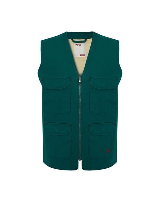 Pcfg Green Woven Track Vest for men