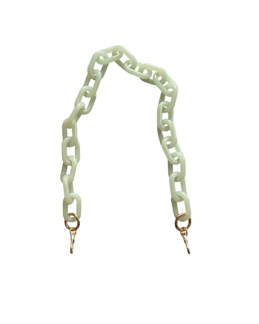 CLOSET REHAB Green Chain Link Short Acrylic Purse Strap In Mint