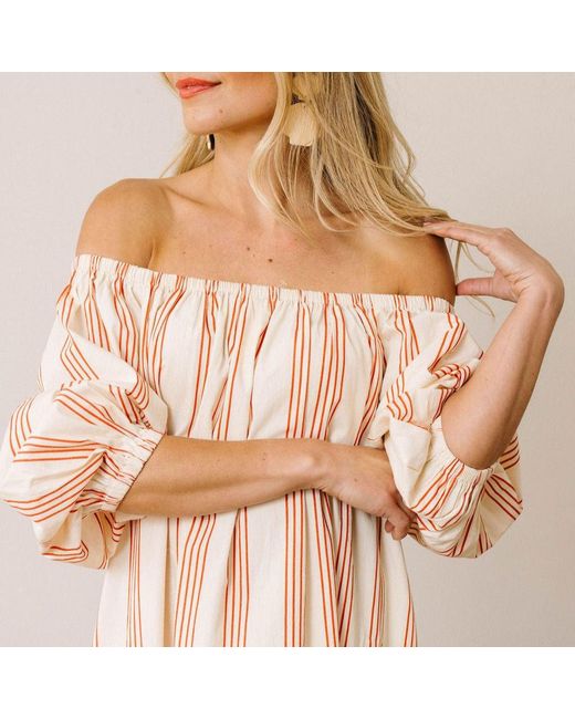 SUNSHINE TIENDA Pink Neutrals Cherry Pinstripe Ace Dress