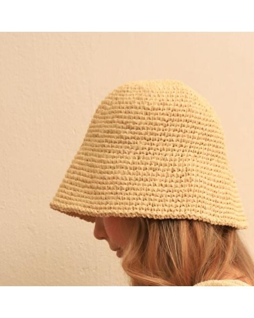 Springmoonatelier Natural Neutrals Bucket Raffia Hat
