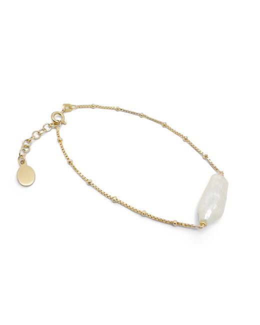 Clemence Wren Metallic Baroque Freshwater Pearl Bracelet