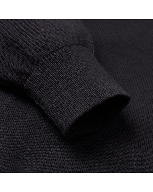 Paul James Knitwear Blue Lightweight Cotton Hall Long Sleeve Knitted Polo Shirt for men