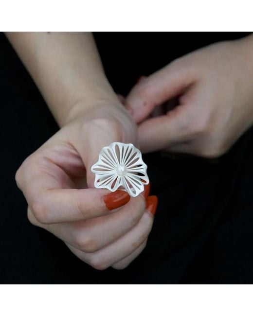 Ormiro White Spellflower Pearl & Sterling Ring