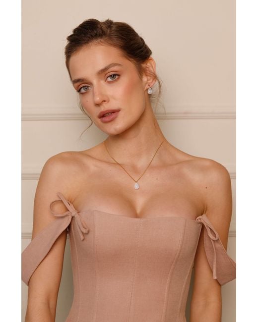 Katy Faye Metallic Neutrals September Moonstone Necklace