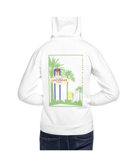 Anchor and Crew Green Las Vegas Landmark Cotton Blend Hoodie for men
