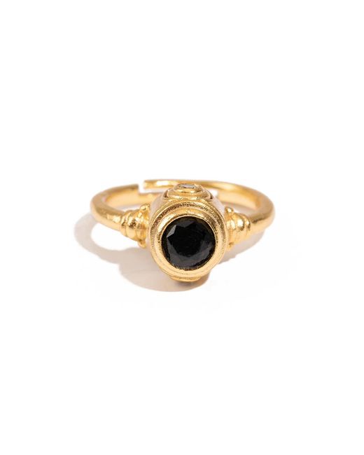 Ebru Jewelry Metallic Onyx Shadow Adjustable Ring