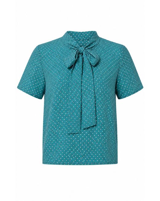 Gunda Hafner Ltd Blue Polka Dot Short Sleeve Bow Shirt