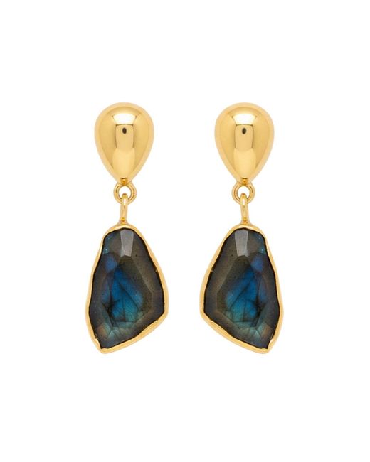 LINYA JEWELLERY Metallic Natural Labradorite Earrings