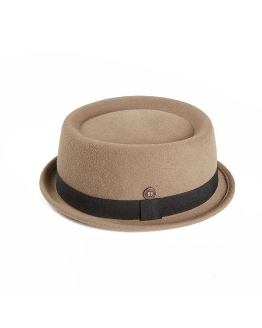 Dasmarca Hats Brown Neutrals Jack Khaki Felt Skimpy Brim Short Brim Rude Boy Mod Style Porkpie Hat for men