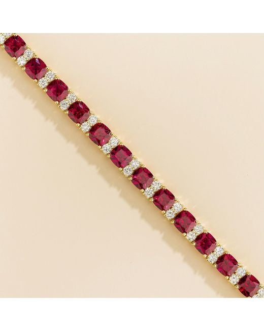 Juvetti Orange Sira Bracelet Set With Ruby & Diamond
