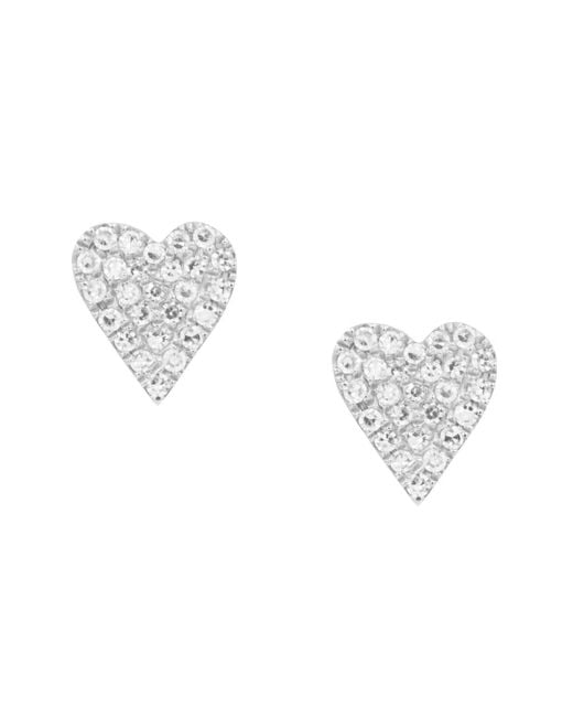 KAMARIA Metallic Solid Heart Diamond Stud Earrings