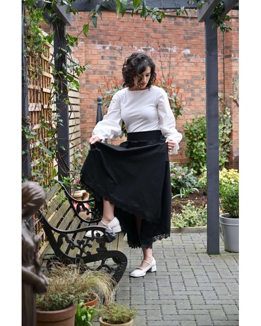 Frock Tales Gray Maranta Top With Lace Cuffs
