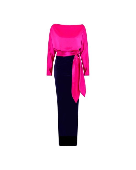 Beatrice von Tresckow Pink Satin & Velvet Bella Dress