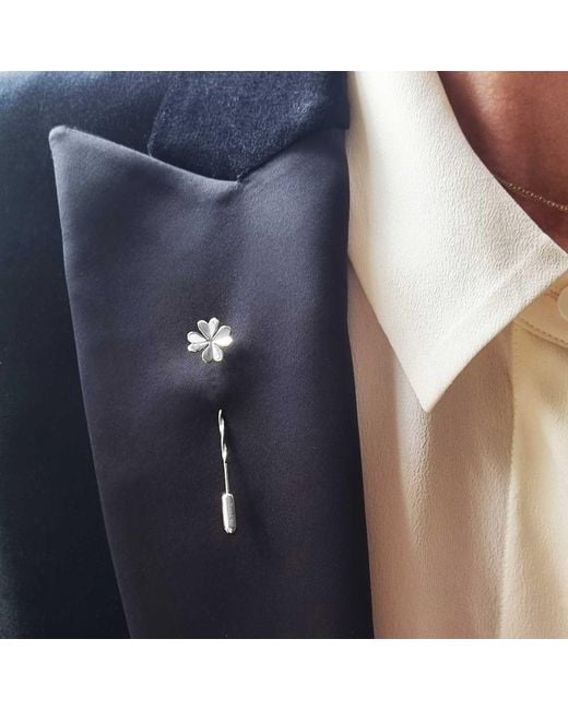 Lee Renee Metallic Lucky Clover Tie Pin/ Twist Tie Pin– for men