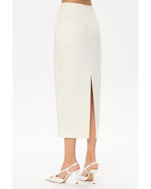 POST MERIDIEM Natural Satin Maxi Skirt