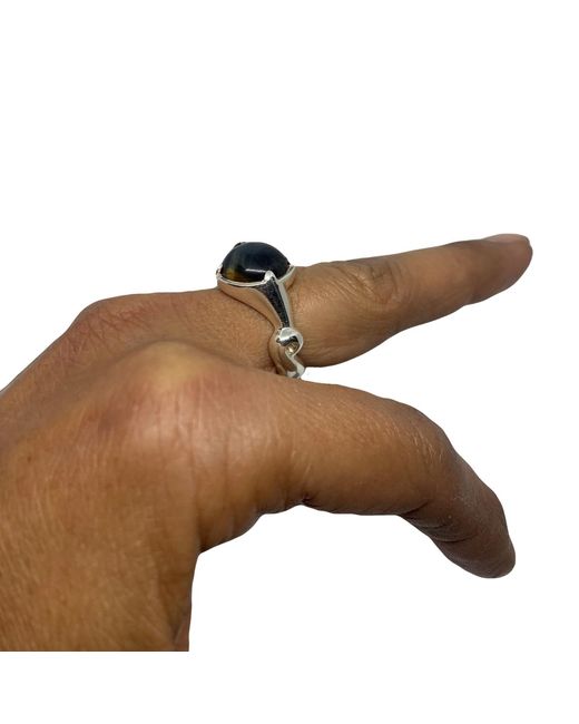 Tg-Jewellery by Tamara Gervasio Blue The Sculpture Sterling Ring Tiger Eyes