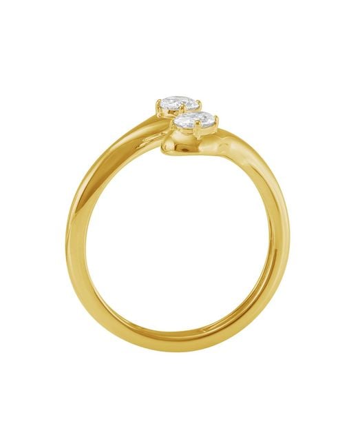 Artisan Metallic 14K Open Wrap Oval Cut Diamond Ring
