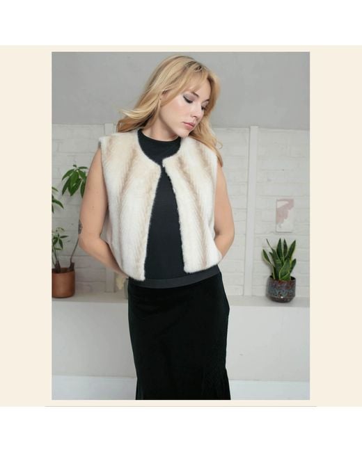 Nooki Design Natural Neutrals Edelweiss Faux Fur Gilet