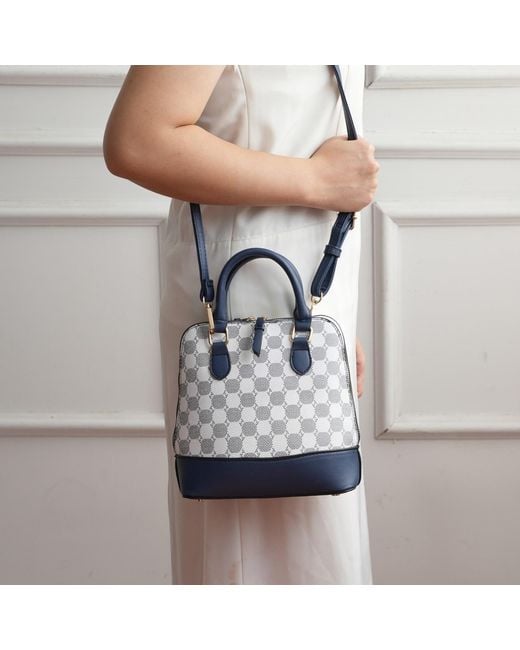 Mkf Collection - J'omor Blue Marjorie Circular Print Satchel Bag