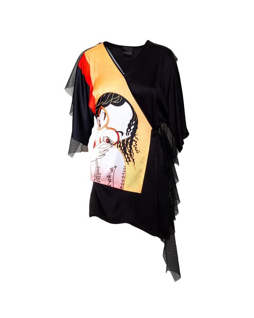ARTISTA Black Anni Printed Kimono