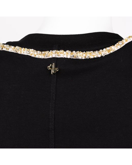 House of Laines London Black Laines Couture Embellished Crystal Wrap Around Snake T-Shirt