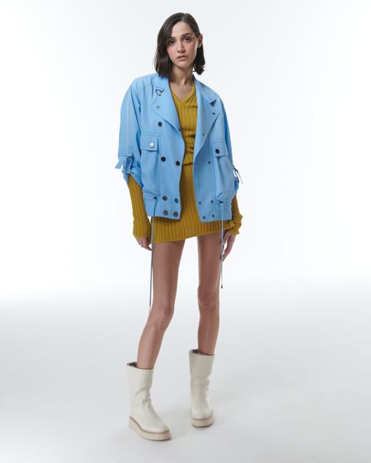 Theo the Label Blue Eos Draped Bomber