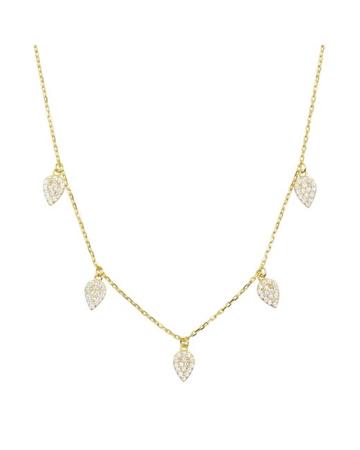 KAMARIA Metallic Blessings Leaf Choker Necklace With Crystals